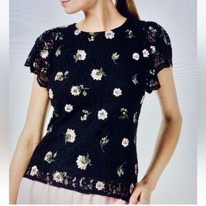 Maison Jules Floral Lace Top